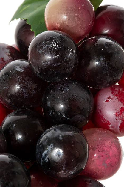 6" Round Grape Cluster W/leaf Burgundy/red