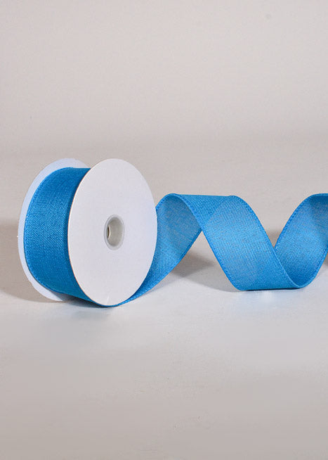 1.5" X 10Yds Wired Poly Linen Ribbon Turquoise