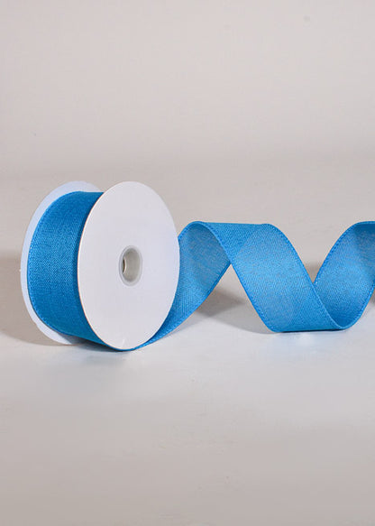 1.5" X 10Yds Wired Poly Linen Ribbon Turquoise