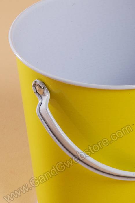 4.25" X 4" Metal Bucket W/handle Yellow