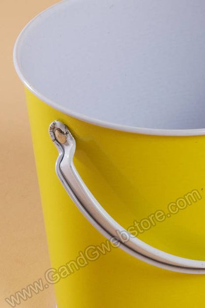 4.25" X 4" Metal Bucket W/handle Yellow