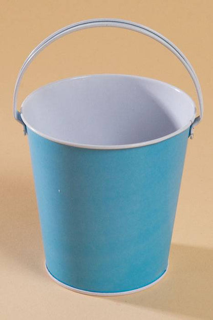 4.25" X 4" Metal Bucket W/handle Light Blue
