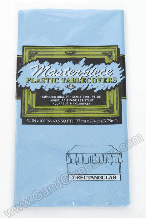54" X 104" Rectangular Plastic Table Cover Turquoise