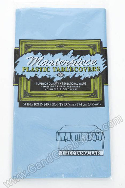 54" X 104" Rectangular Plastic Table Cover Turquoise