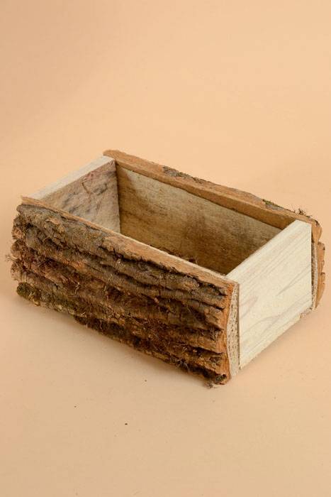 12"L X 8"W X 4.5"D Log Box Natural