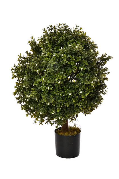 23" Boxwood Topiary Ball Green/White