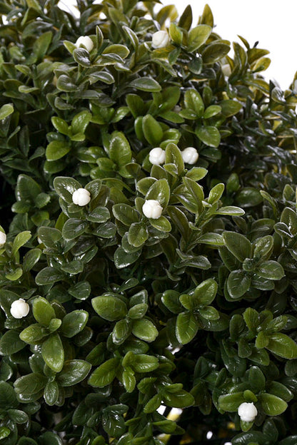 23" Boxwood Topiary Ball Green/White