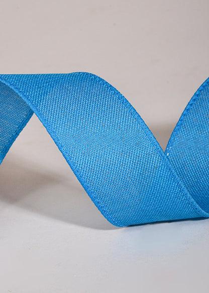 1.5" X 10Yds Wired Poly Linen Ribbon Turquoise