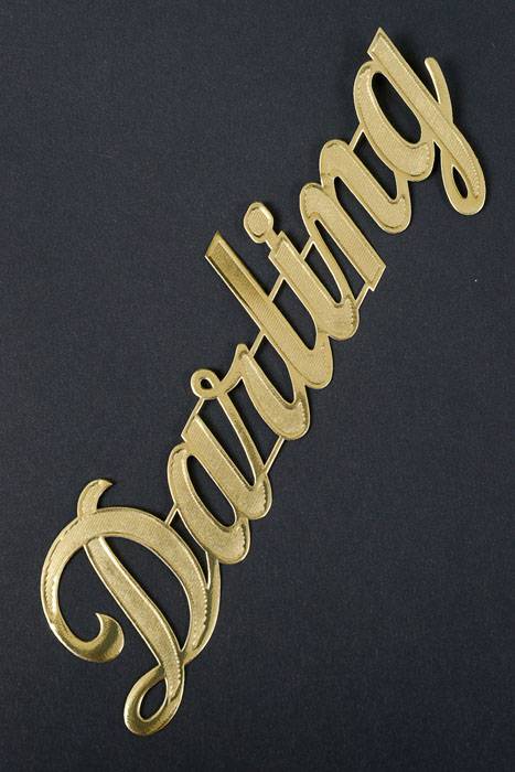 2" Large Paper "darling" Gold Pkg/10