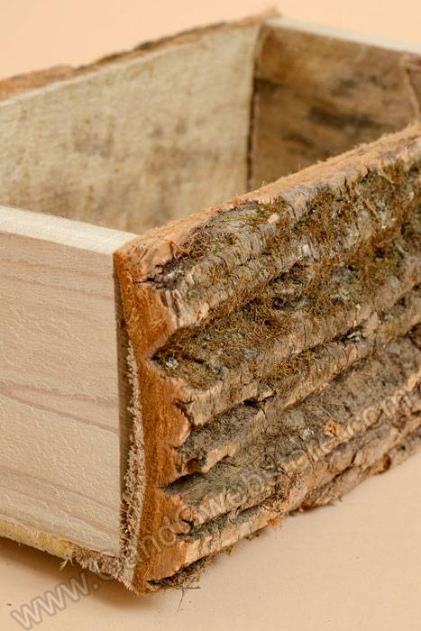 12"L X 8"W X 4.5"D Log Box Natural