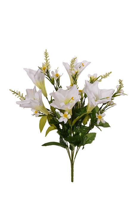 19.5" Silk Easter Lily/daisy Bush White