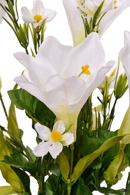 19.5" Silk Easter Lily/daisy Bush White