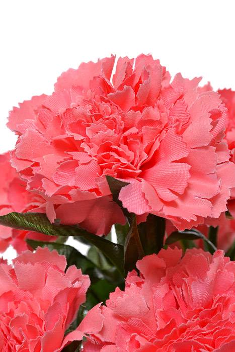 18" Silk  Carnation Bush Coral