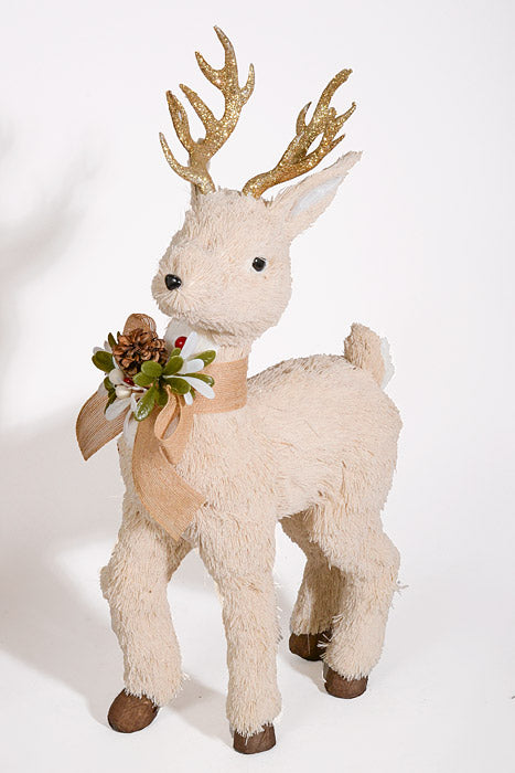22" Straw Reindeer Cream