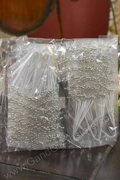 8" Pearl Spray Silver Pkg/12 Bundles