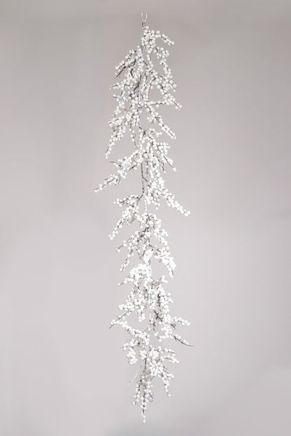 48" Waterproof Winter Berry Garland Platinum/White