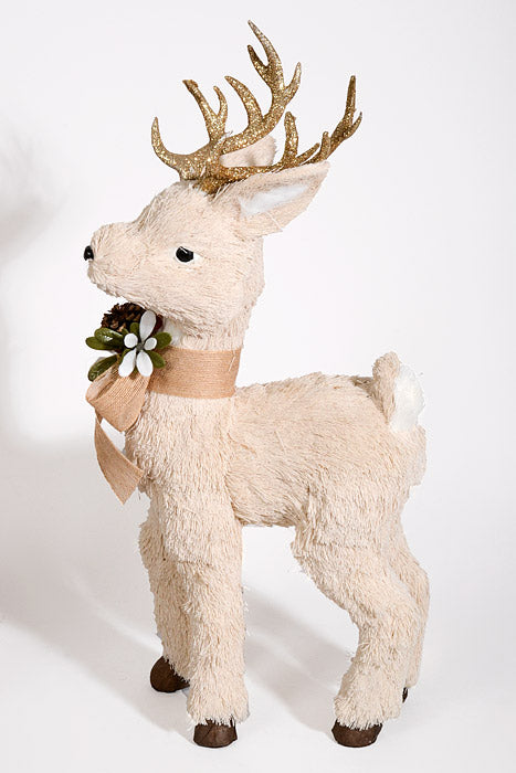 22" Straw Reindeer Cream