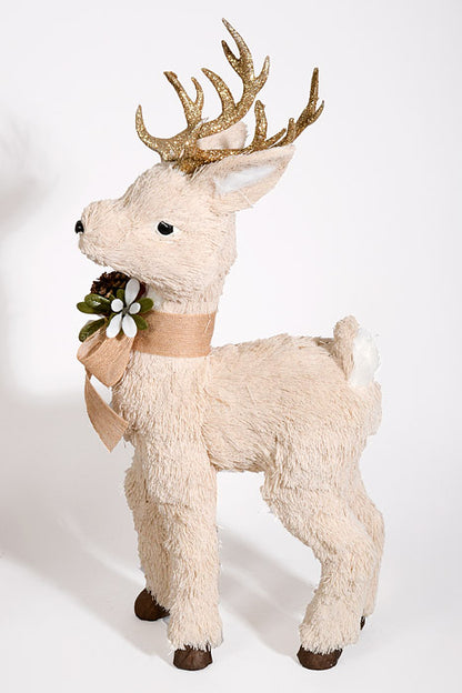 22" Straw Reindeer Cream