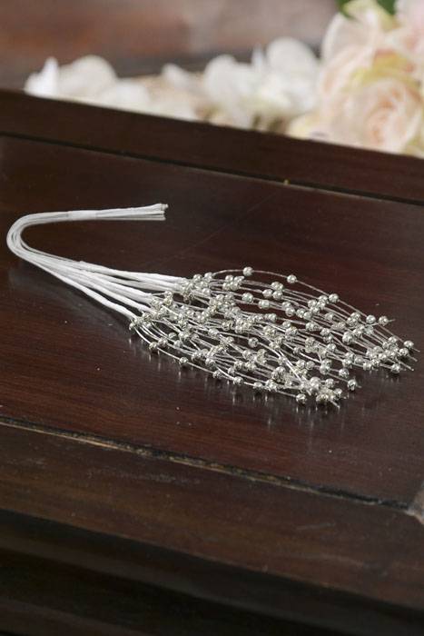 8" Pearl Spray Silver Pkg/12 Bundles