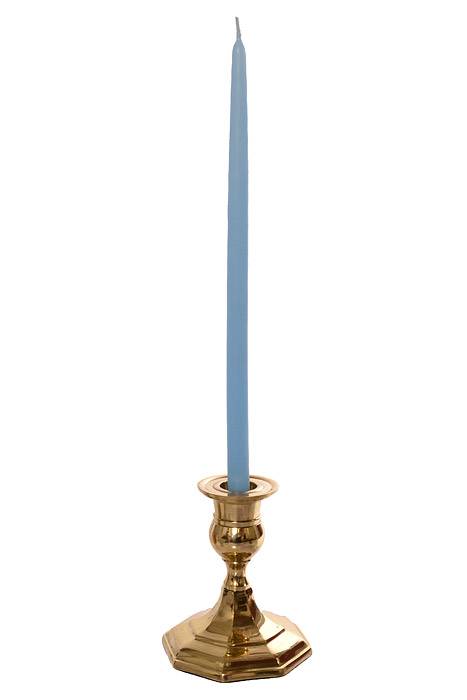 10&quot; Tiny Floral Taper Blue Pkg/12