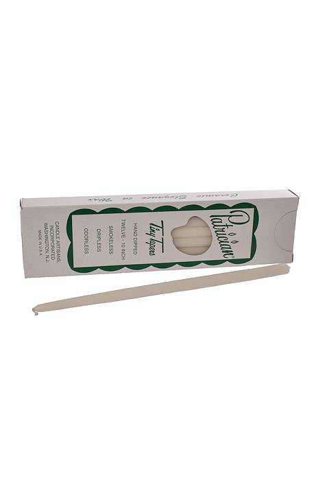 10&quot; Tiny Floral Taper White Pkg/12