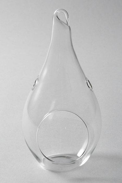8.25&quot; Glass Teardrop Terrarium W/hook Clear