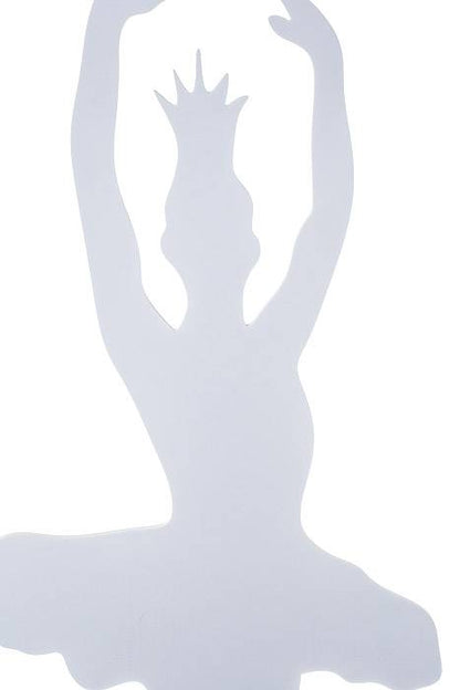 39" Carved Wooden Ballerina Decor White