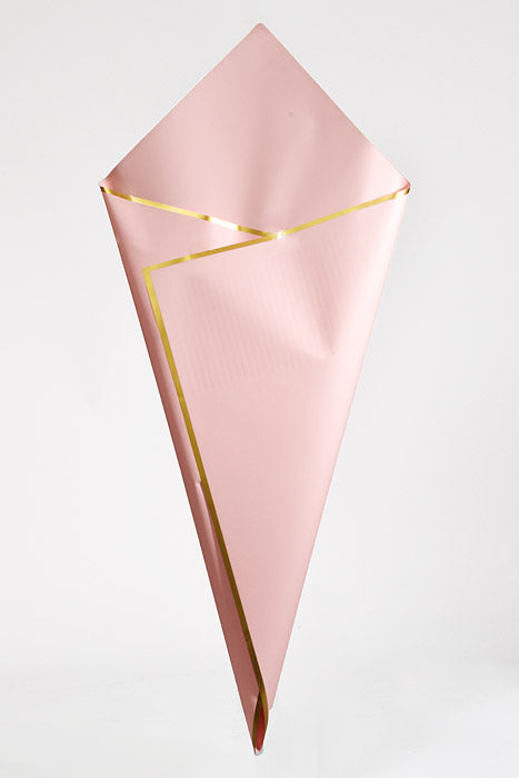 22.5" Gold Edge Flower Wrapping Paper Pink Pkg/20