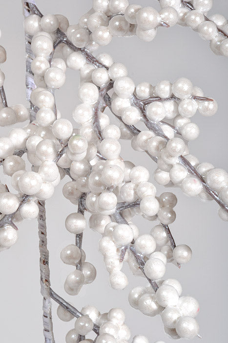 48" Waterproof Winter Berry Garland Platinum/White