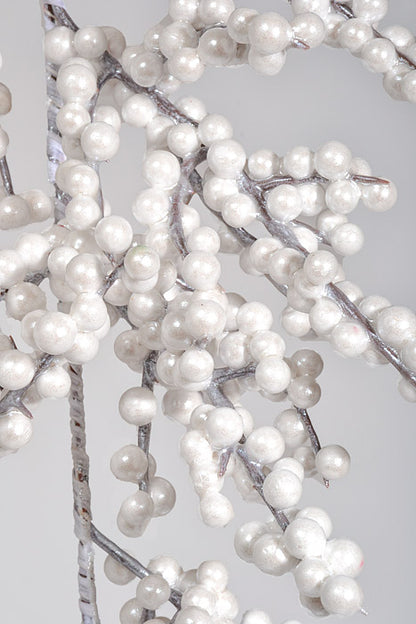48" Waterproof Winter Berry Garland Platinum/White