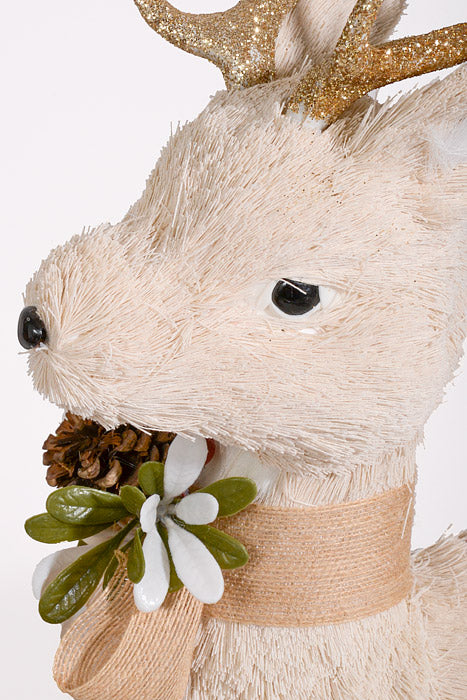 22" Straw Reindeer Cream
