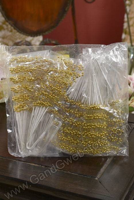 8" Pearl Spray Gold Pkg/12 Budnles