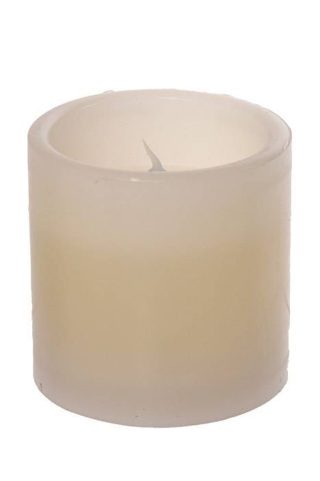 3" X 3" Flame-less Candle Ivory