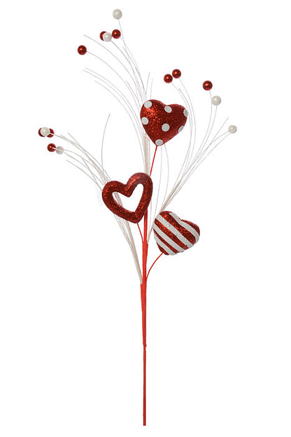 27" Valentine Stripe Polka White/Red