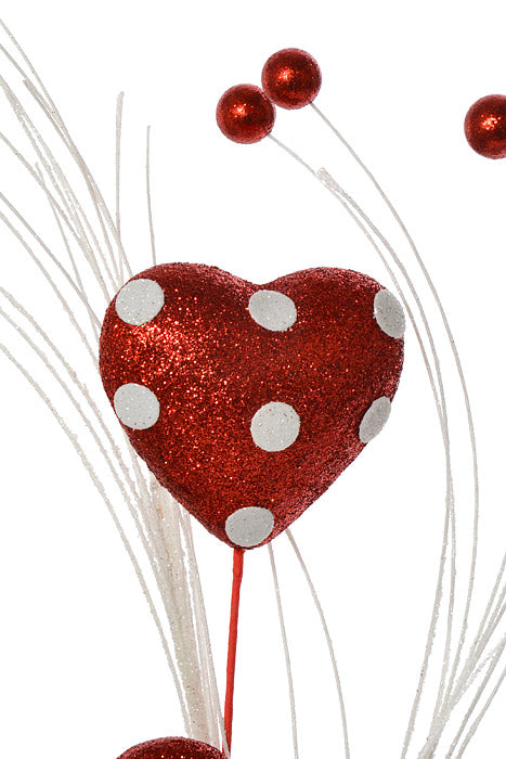 27" Valentine Stripe Polka White/Red