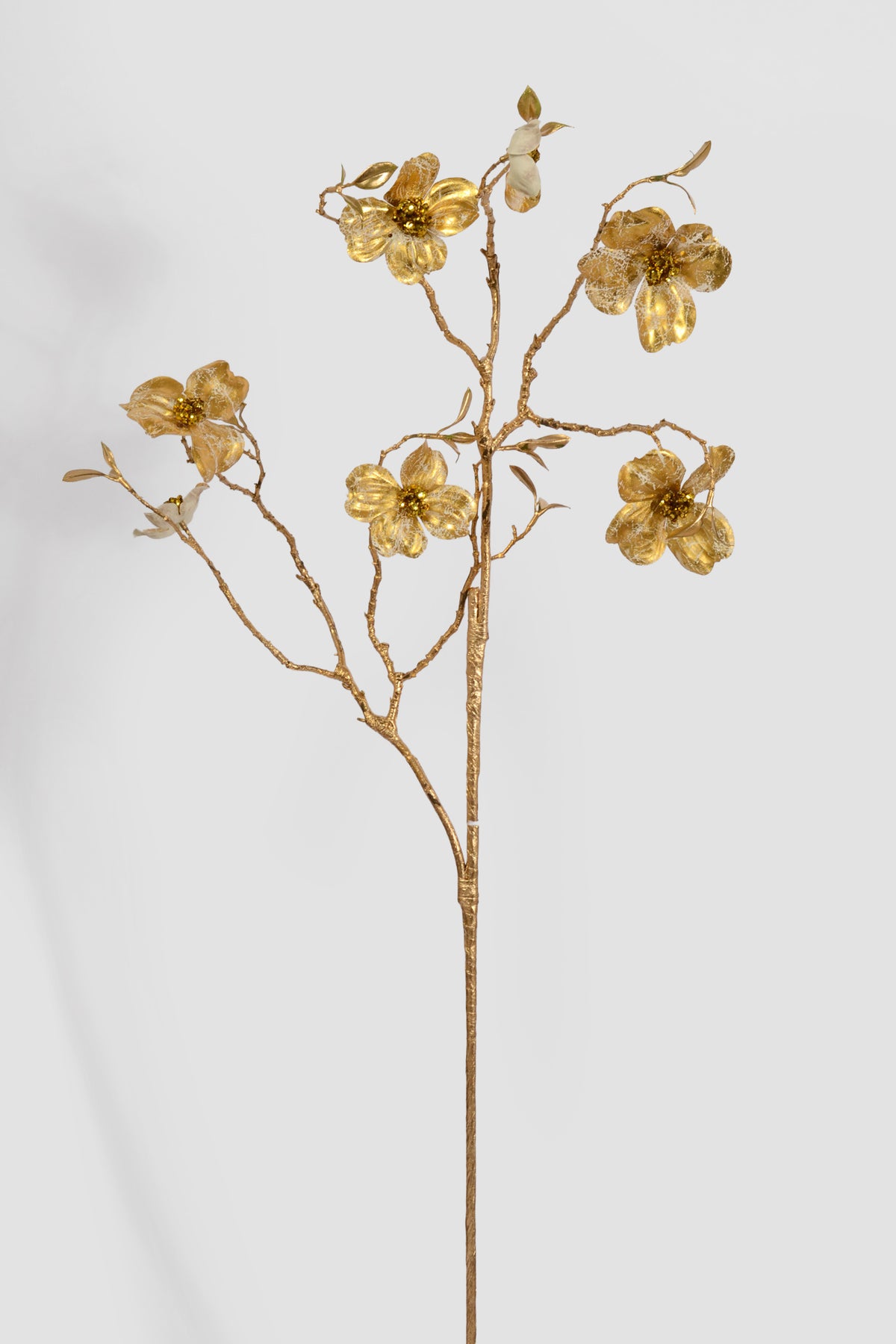 35" Metallic Dogwood Spray Gold