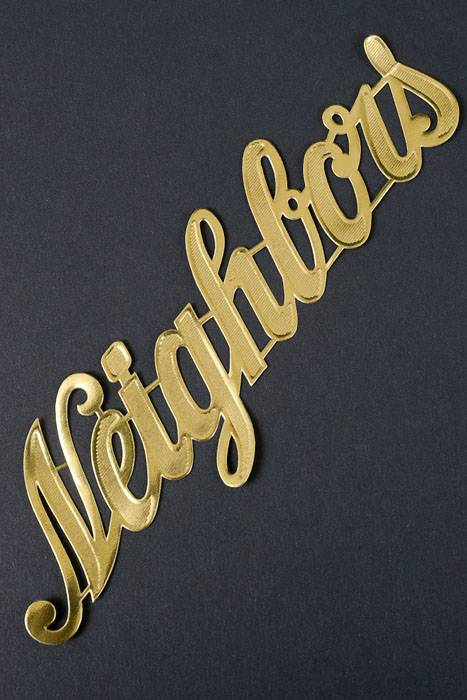 2.25" Large Paper "neighbors" Gold Pkg/10