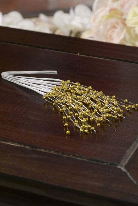 8" Pearl Spray Gold Pkg/12 Budnles