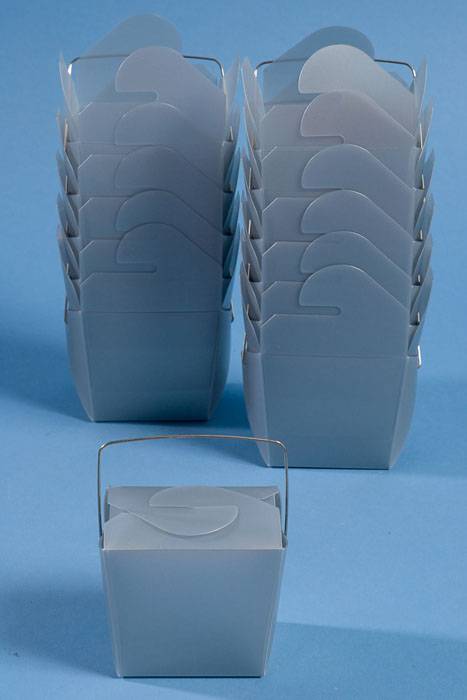 2.5" X 2" X 2.5" Take Out Favor Box Silver Pkg/12