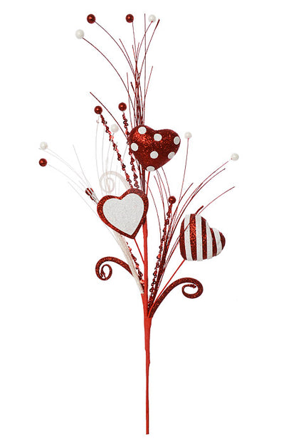 27" Valentine Stripe Polka Red/White