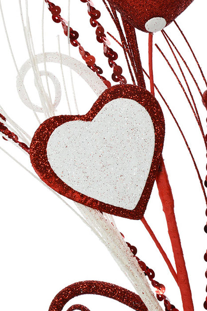 27" Valentine Stripe Polka Red/White