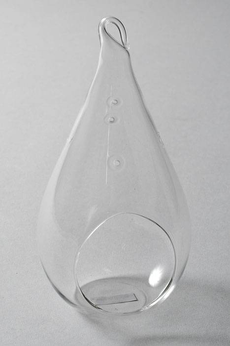 7&quot; Glass Teardrop Terrarium W/hook Clear