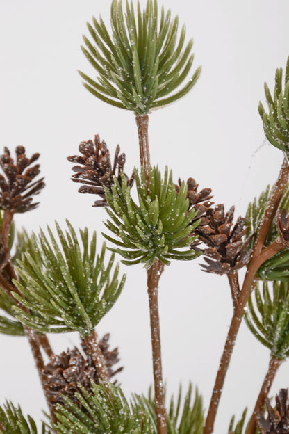 12.5" Pine Bundle With Pinecones Green