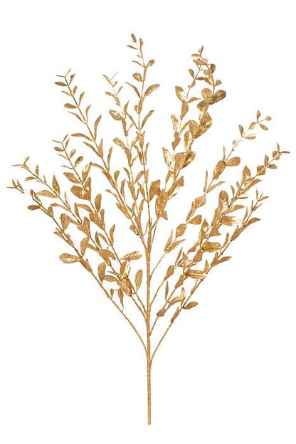 23" Painted Glitter Boxwood Spray Gold