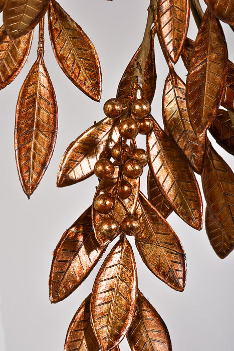 48" Metallic Laurel with Berry Garland Copper
