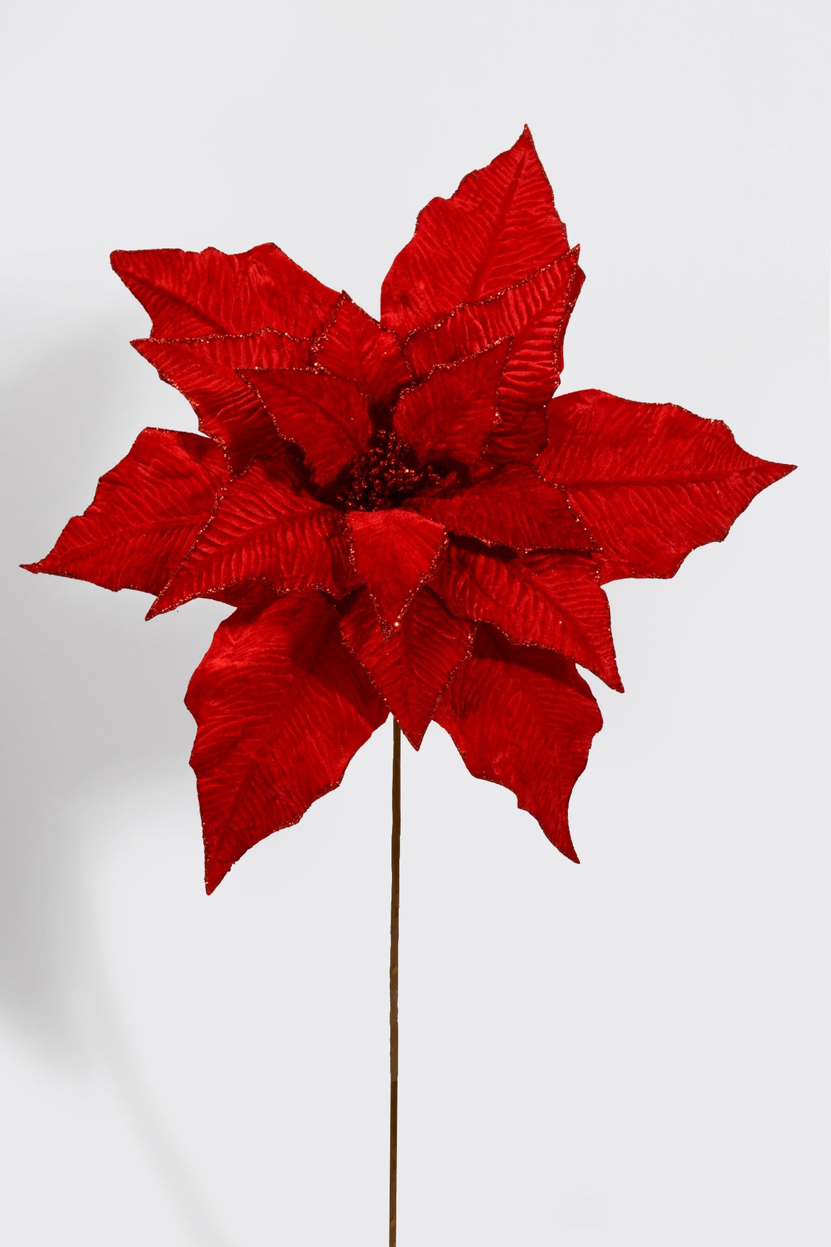 34" Poinsettia Spray Red