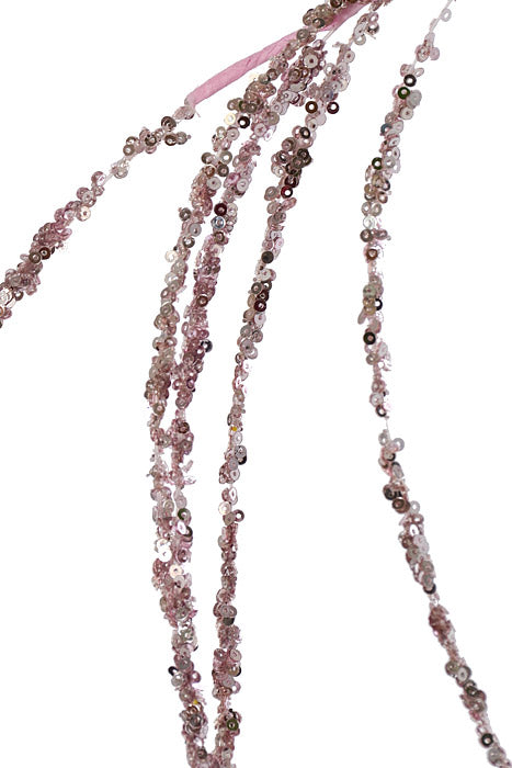 34" Sequin Willow Spray Rose Gold