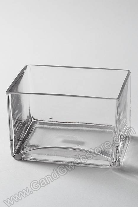 4" X 6" X 4" Rectangular Glass Vase Clear