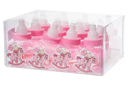 3" Plastic Milk Bottle Pink Pkg/12