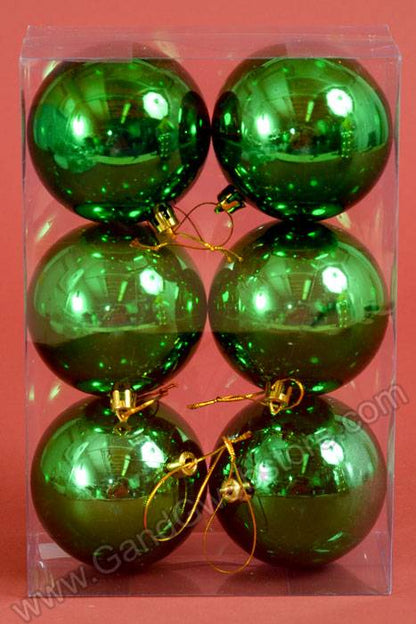 80mm Shiny Plastic Ball Green Bx/6